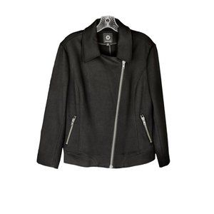 Women's Amber Sun Black Double Knit Moto Jacket L